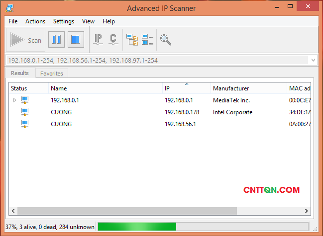 Advanced IP Scanner 2.5 – Phần mềm quét địa chỉ IP