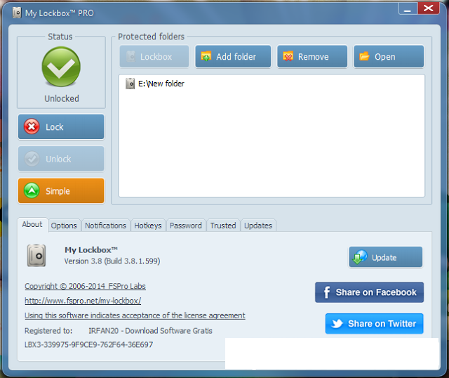 My Lockbox Pro 3.8.1 - Phần mềm ẩn, khóa, đặt mật khẩu thư mục